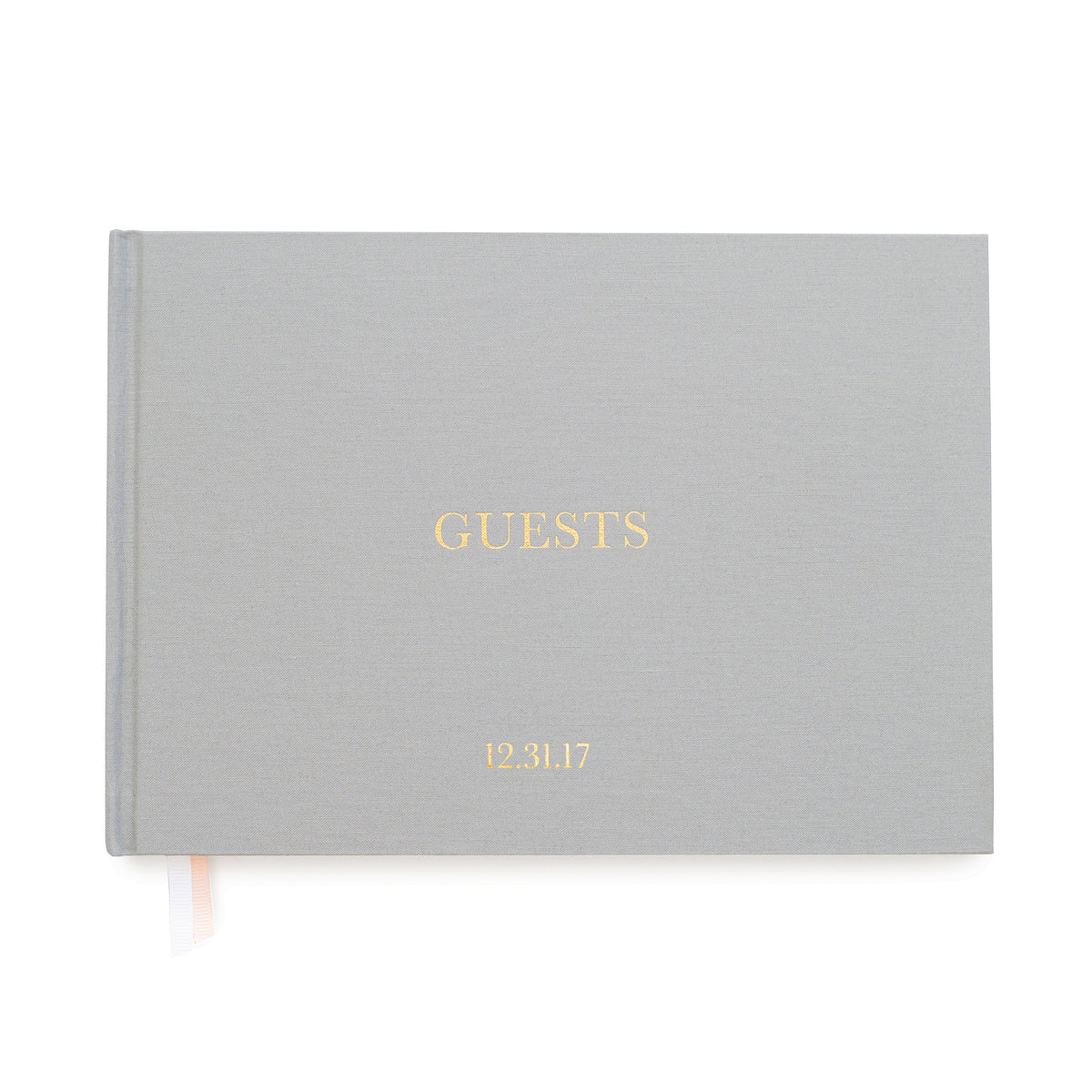 grey guest book cover with personalization