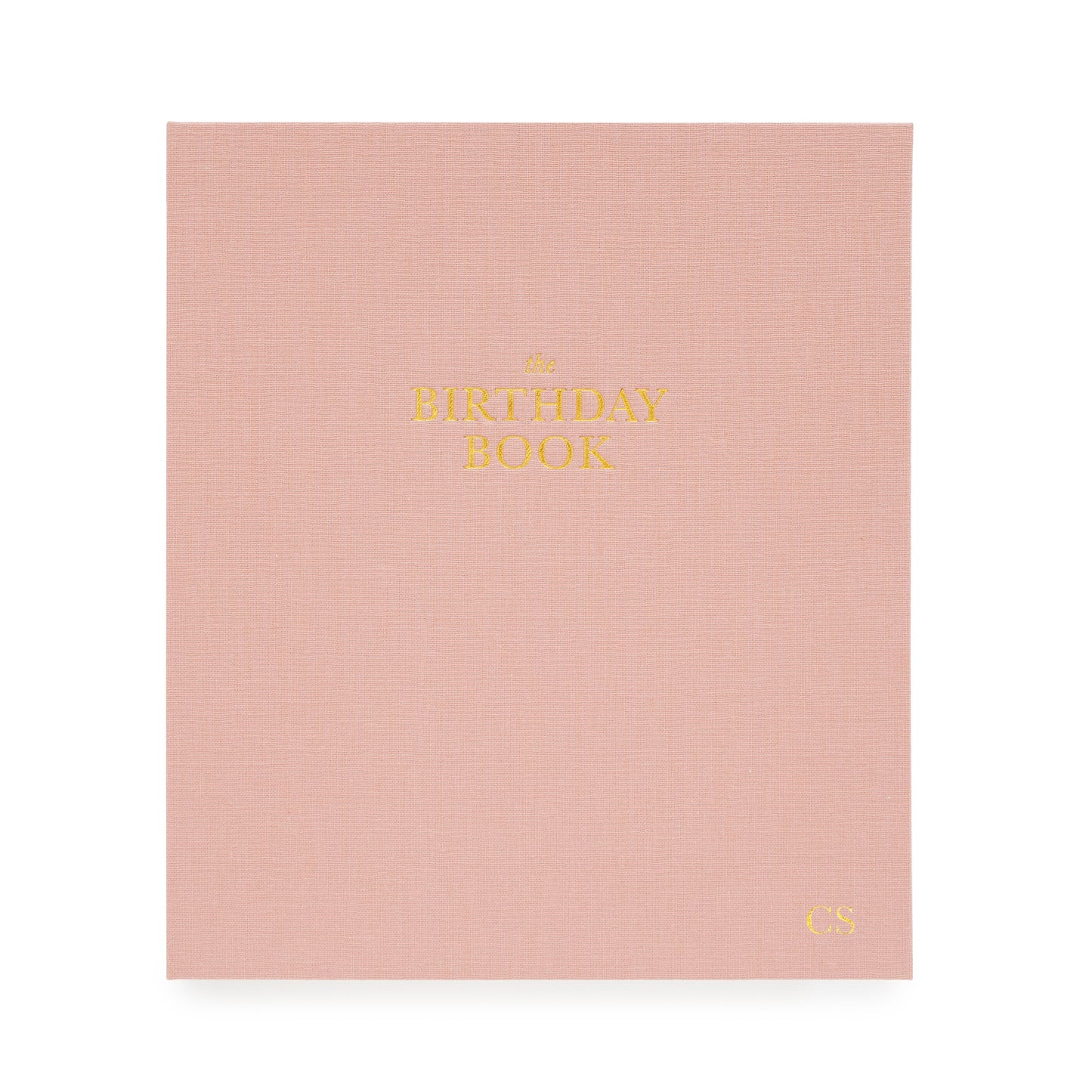 rose linen birthday book with gold foil the birthday book and personalized initials