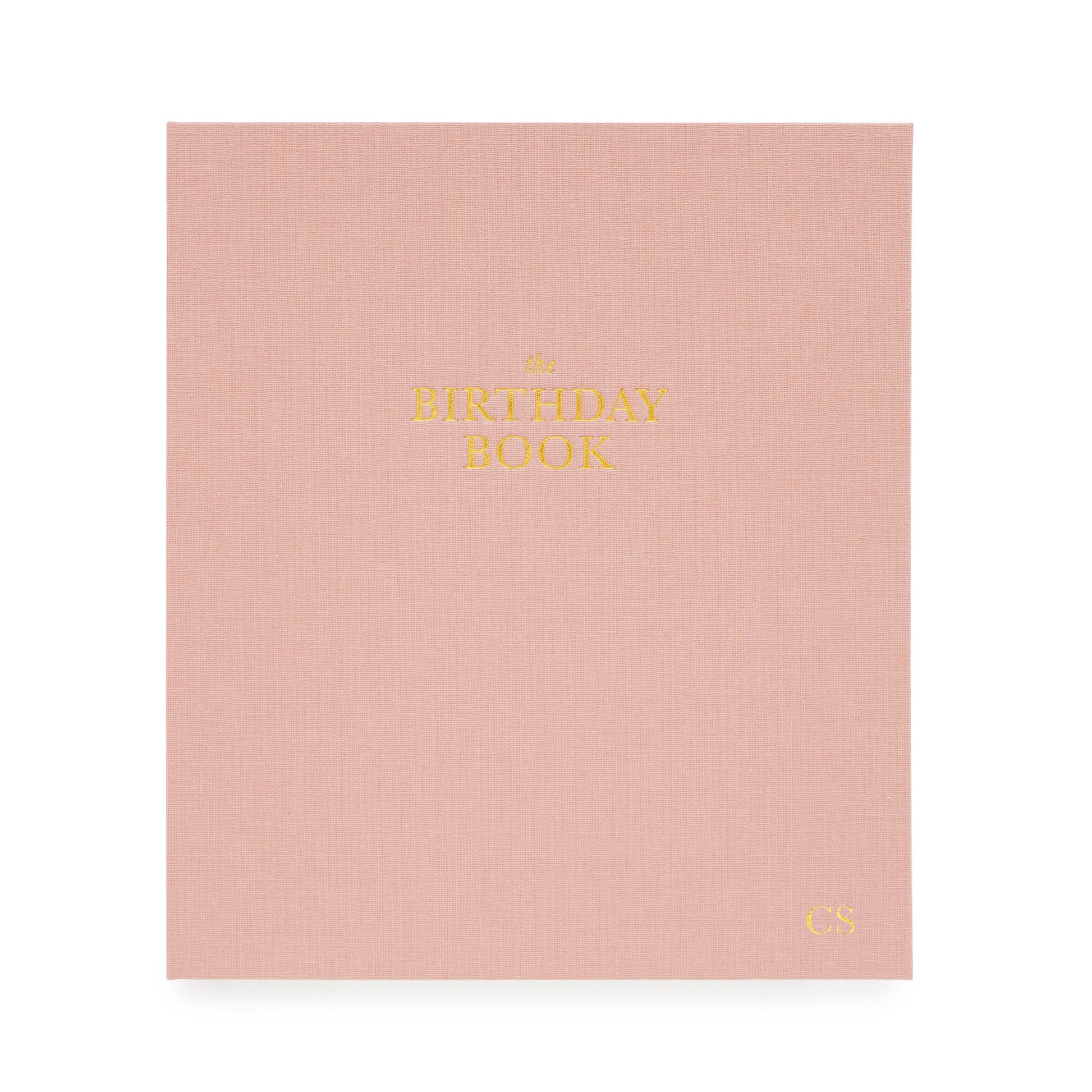 rose linen birthday book with gold foil the birthday book and personalized initials