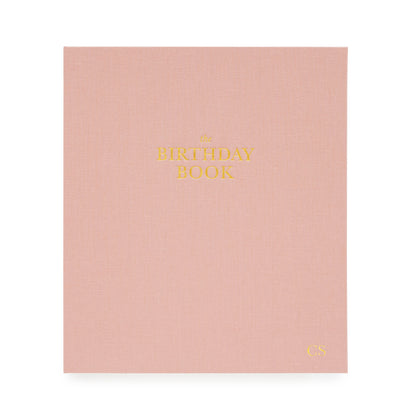 rose linen birthday book with gold foil the birthday book and personalized initials