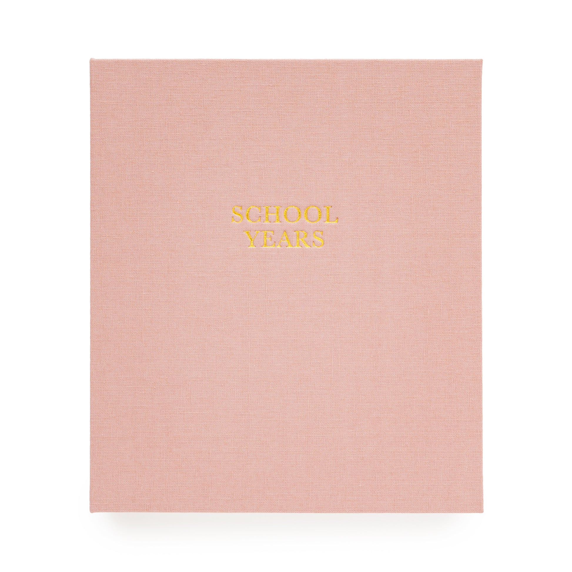 Rose Linen Book foil stamped with school years in gold foil