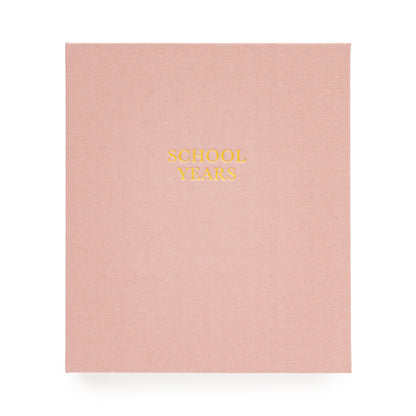 Rose Linen Book foil stamped with school years in gold foil