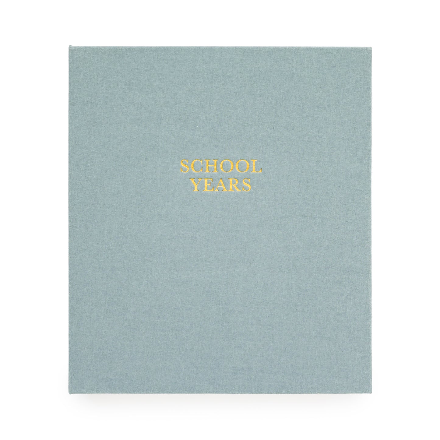 Harbor Blue Linen Book Cover foil stamped with School Years