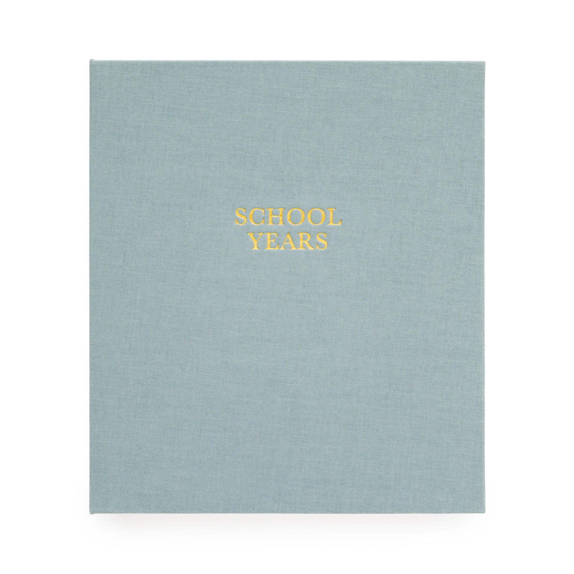 Harbor Blue Linen Book Cover foil stamped with School Years