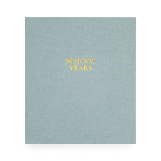 Harbor Blue Linen Book Cover foil stamped with School Years