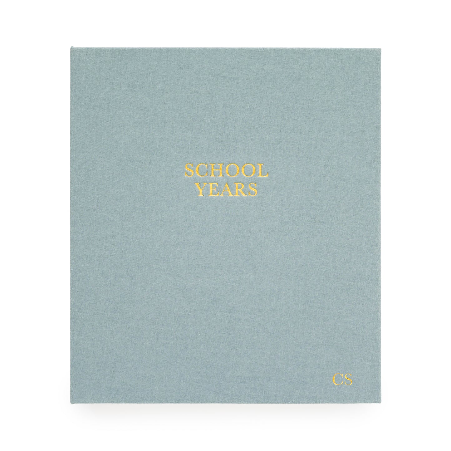 harbor blue school years book cover with monogram