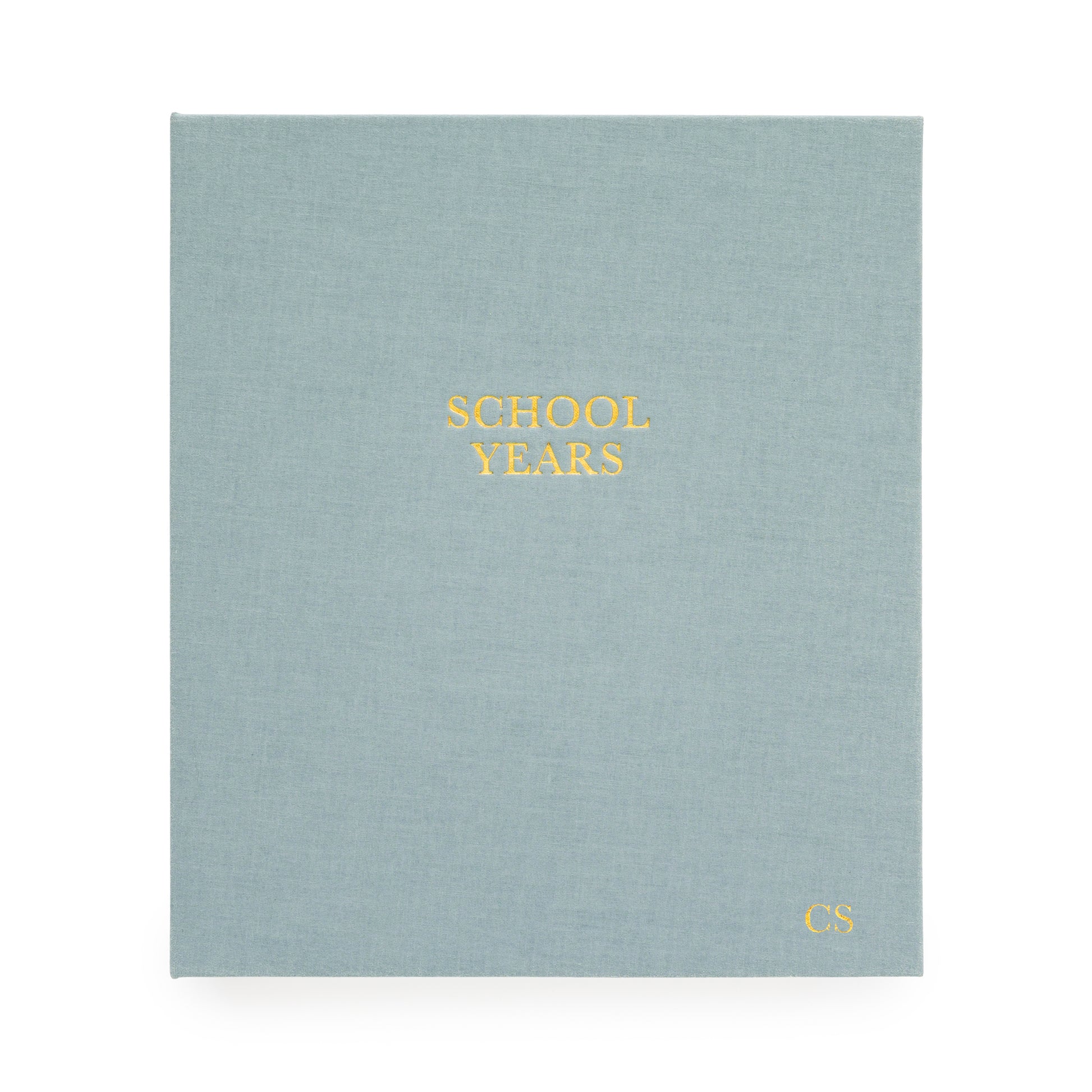 harbor blue school years book cover with monogram