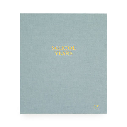 harbor blue school years book cover with monogram