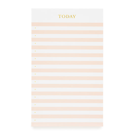 pink and white striped today notepad