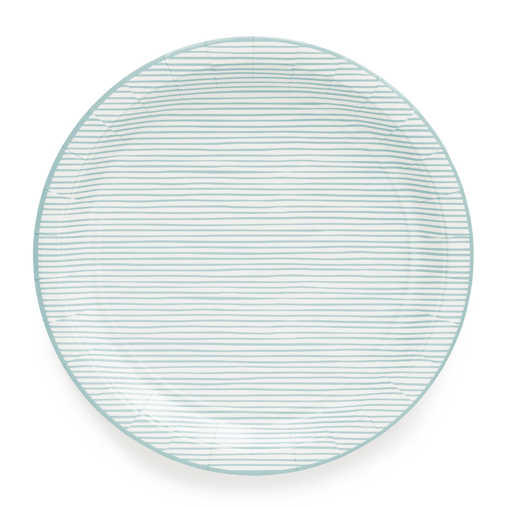 large blue and white striped paper plates