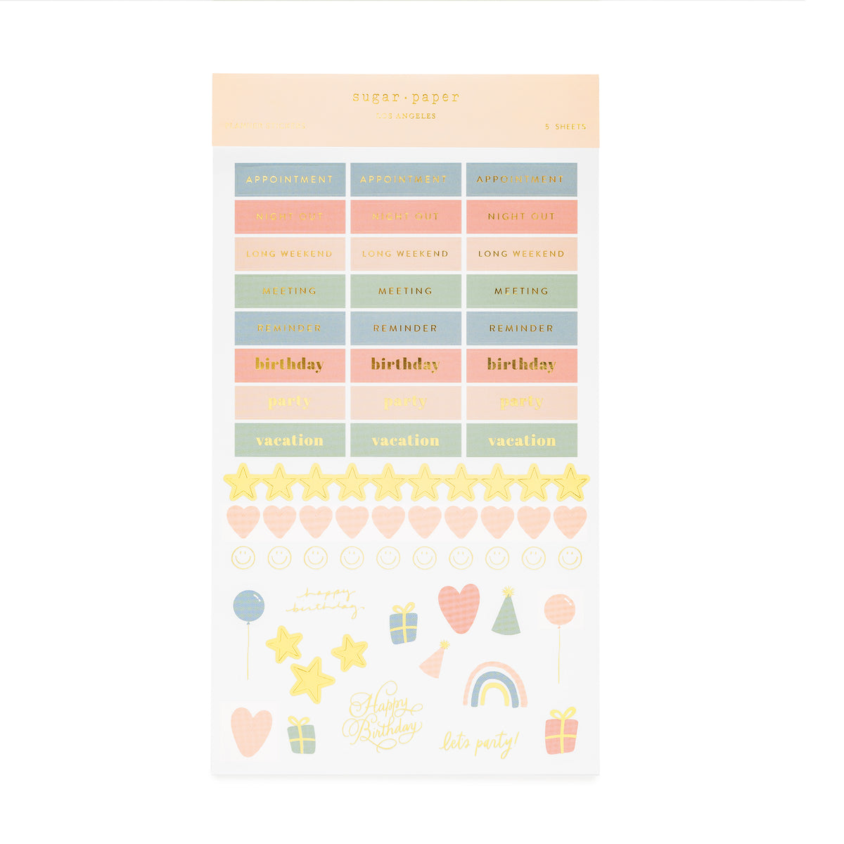 Pink blue and green stickers for planners