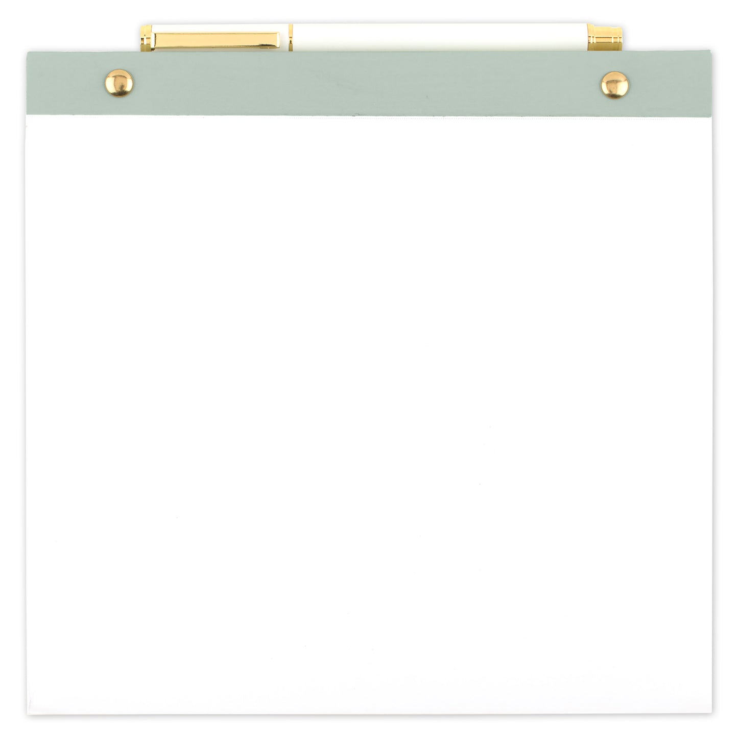 notepad + pen set with green tape binding