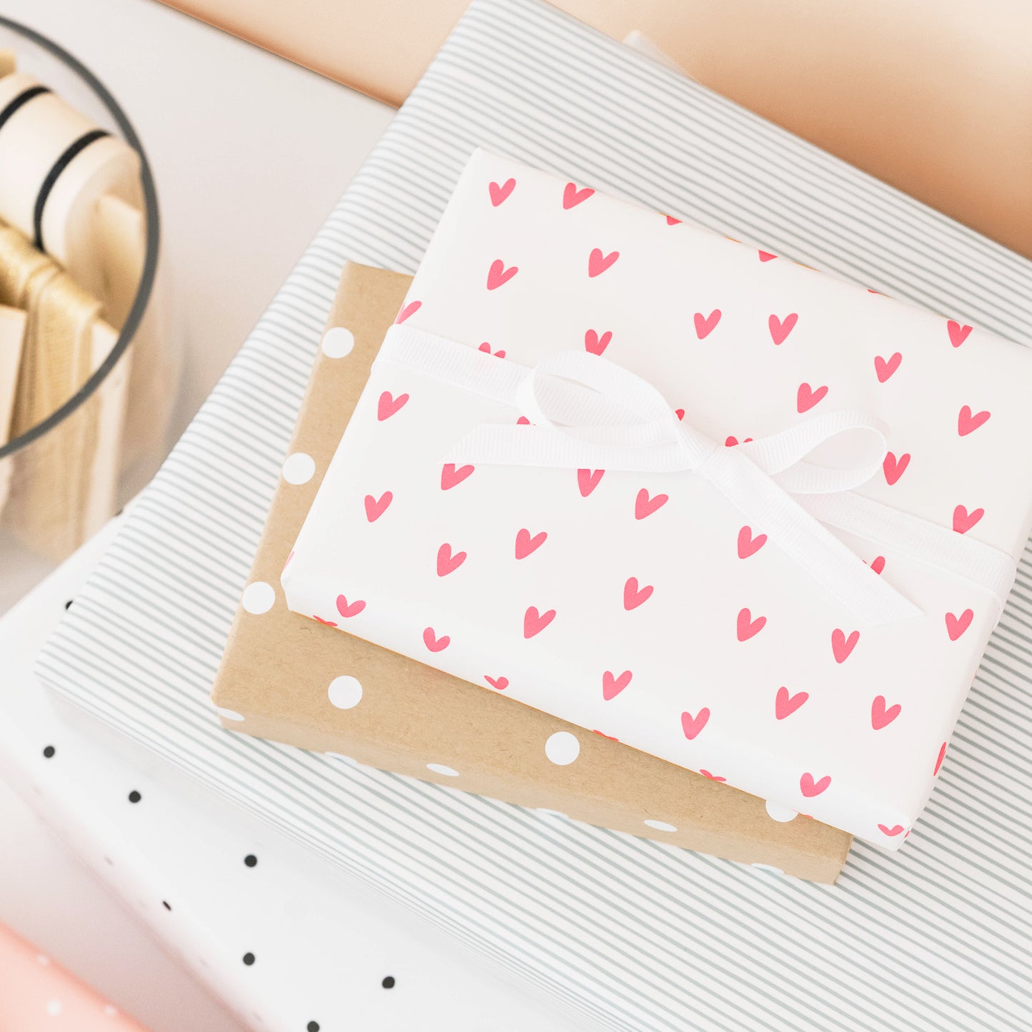 Bright Heart Wrapping Paper, Valentine Wrapping Paper, Wrapping