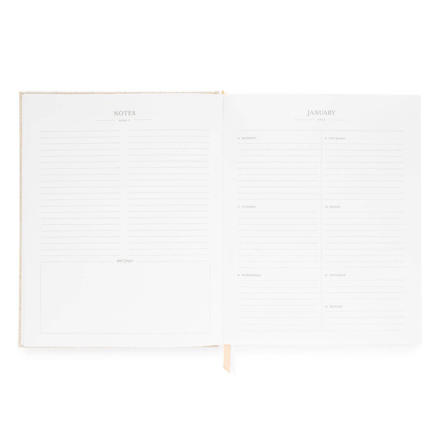 Notes and Space for Each Day of the Week in Desk Agenda