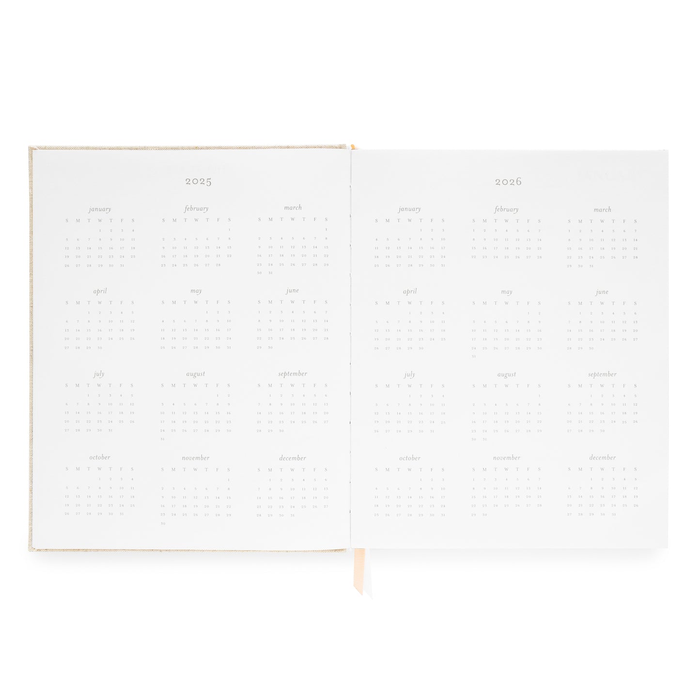 2025 + 2026 Calendar Overview of Desk Agenda