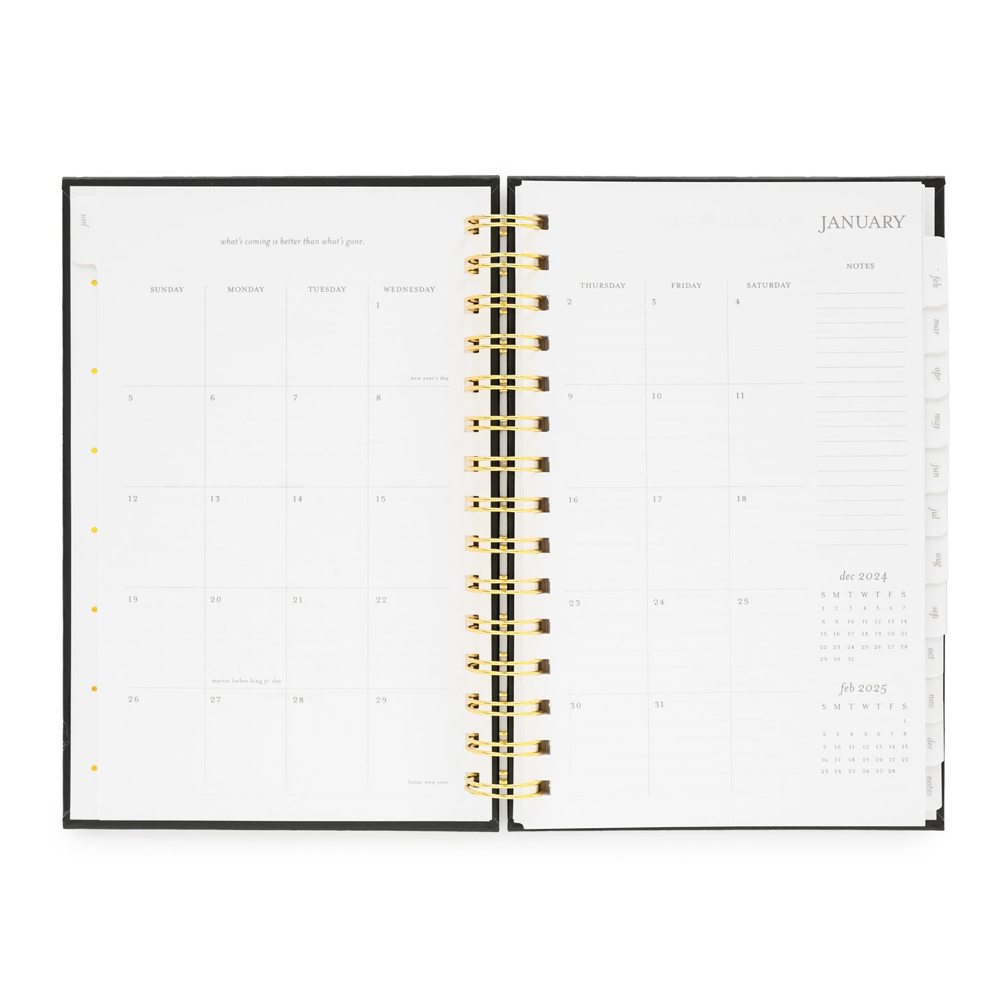 Monthly Grid of 2025 Small Spiral Planner