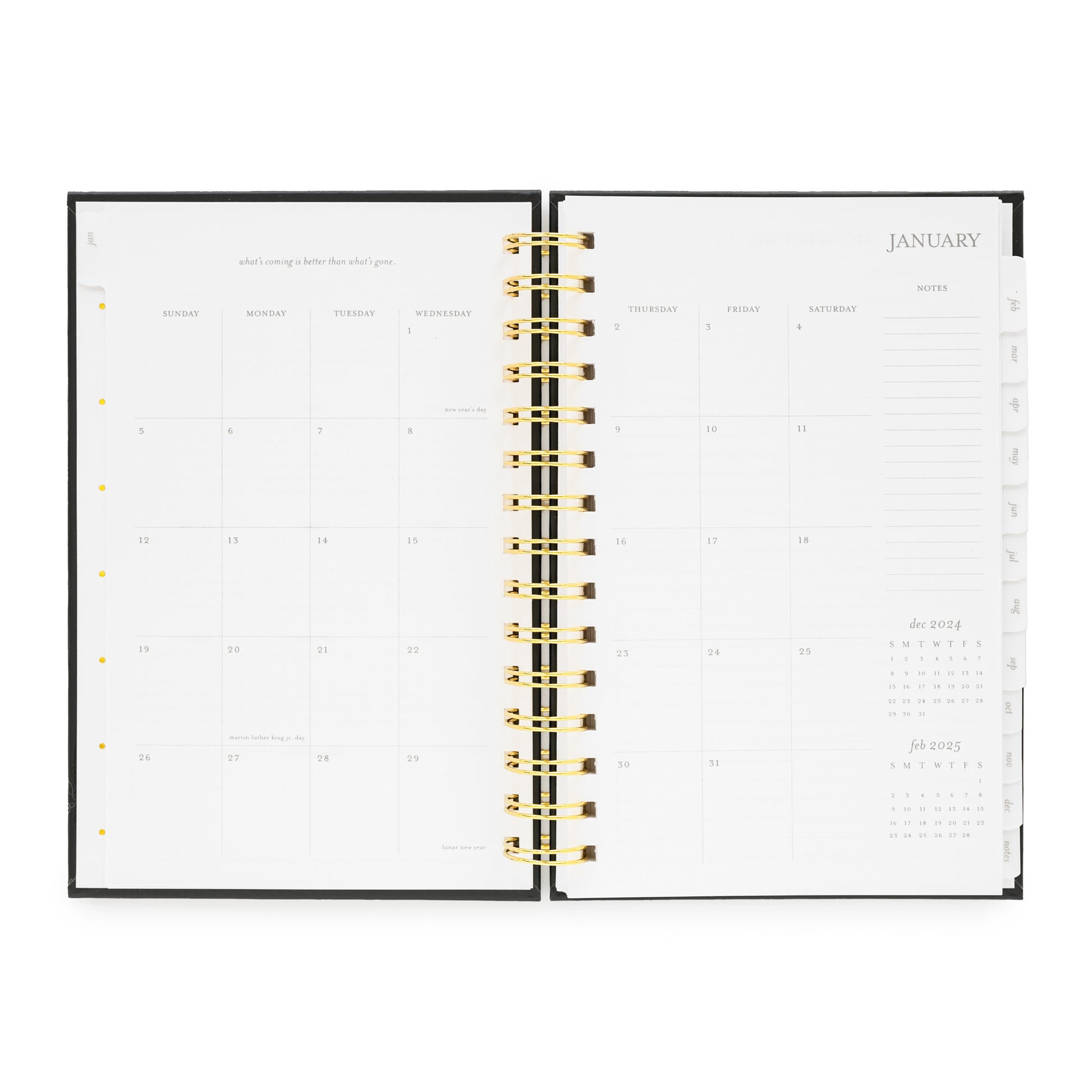 Monthly Grid of 2025 Small Spiral Planner