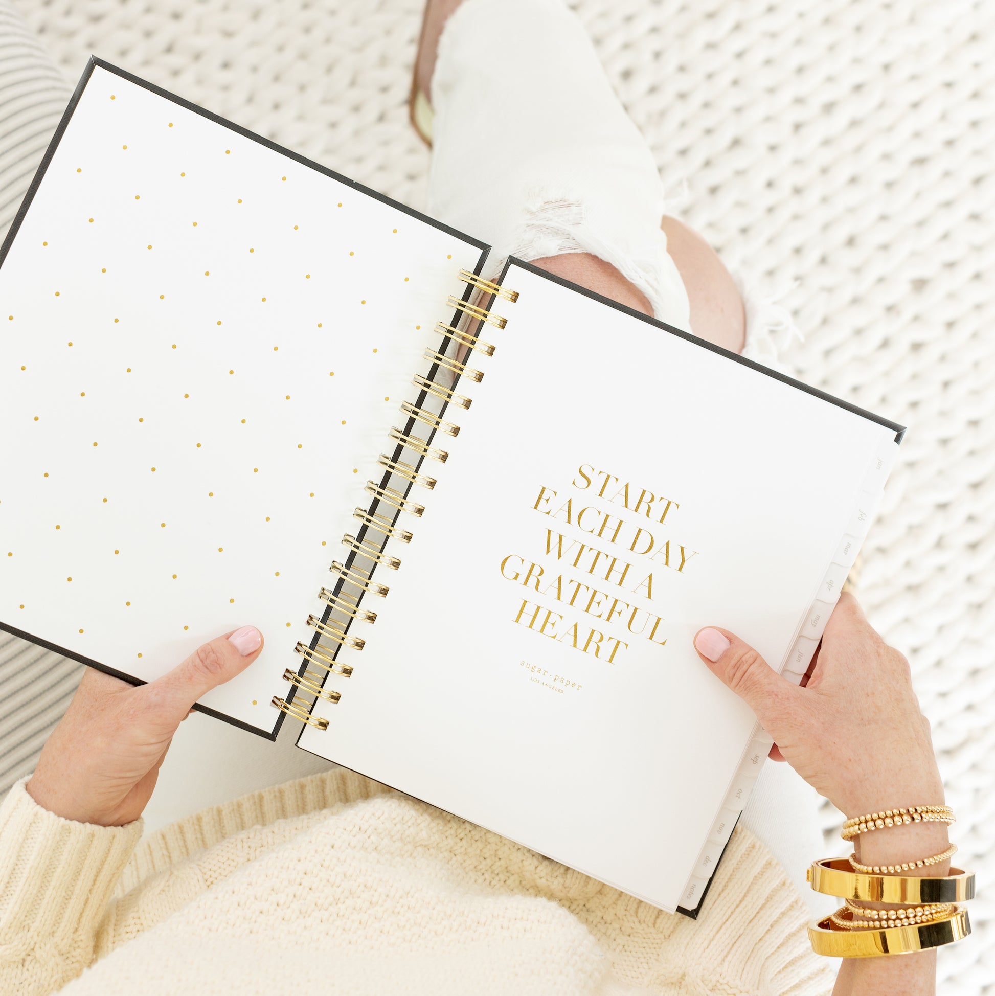 Spiral planner with cover start each day with a grateful heart in hand