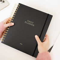 2025 Black Daily Spiral Planner