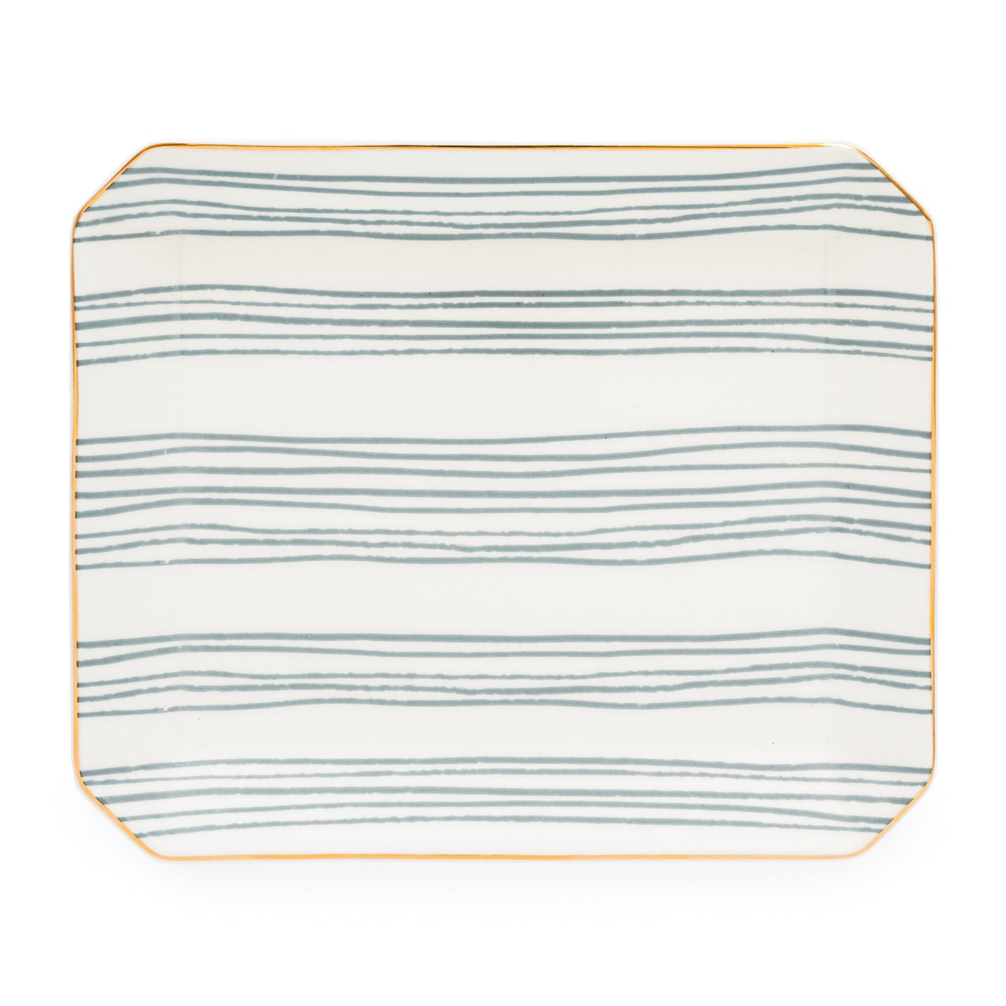 Dusty Blue Stripe Trinket Tray