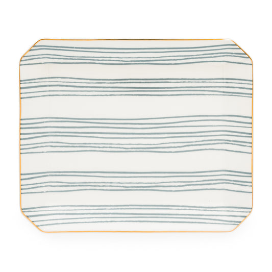 Dusty Blue Stripe Trinket Tray