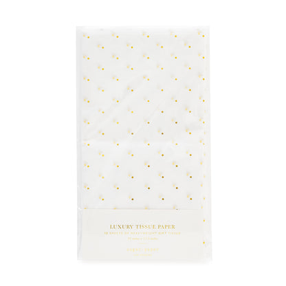 White and gold dot tissue paper