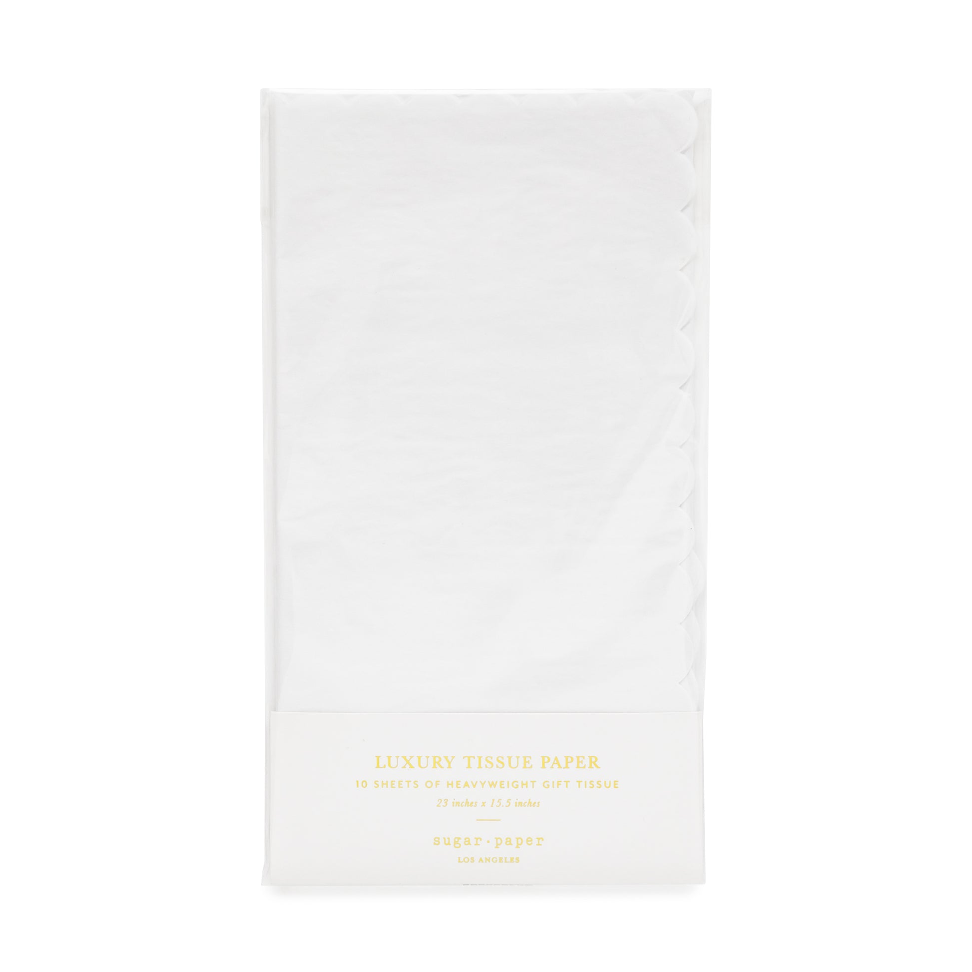 White Tissue Paper with Scallop Edge in Plastic Packaging