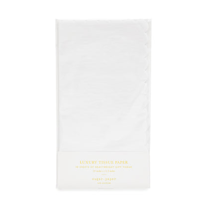 White Tissue Paper with Scallop Edge in Plastic Packaging