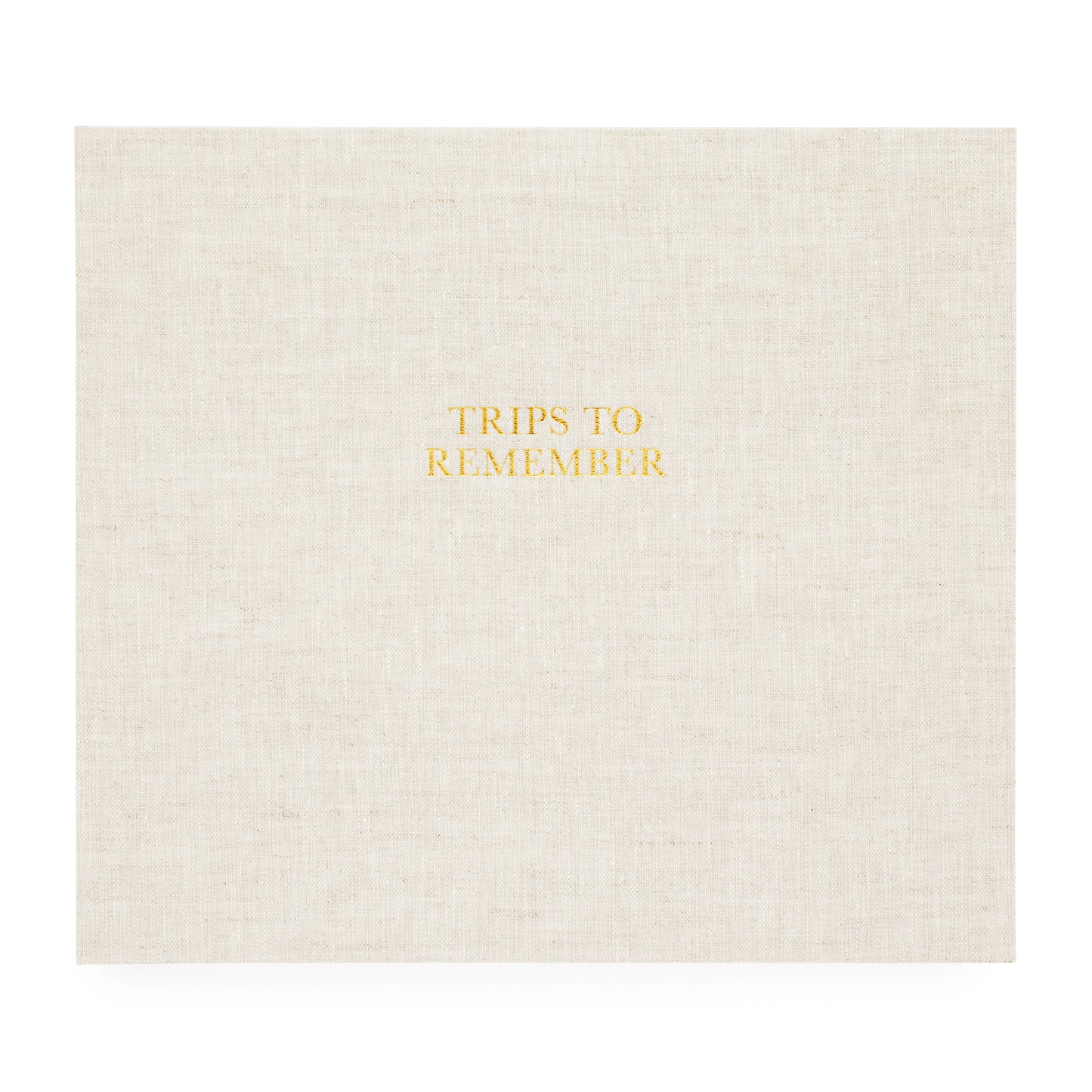 Flax linen trips to remember book with gold foil