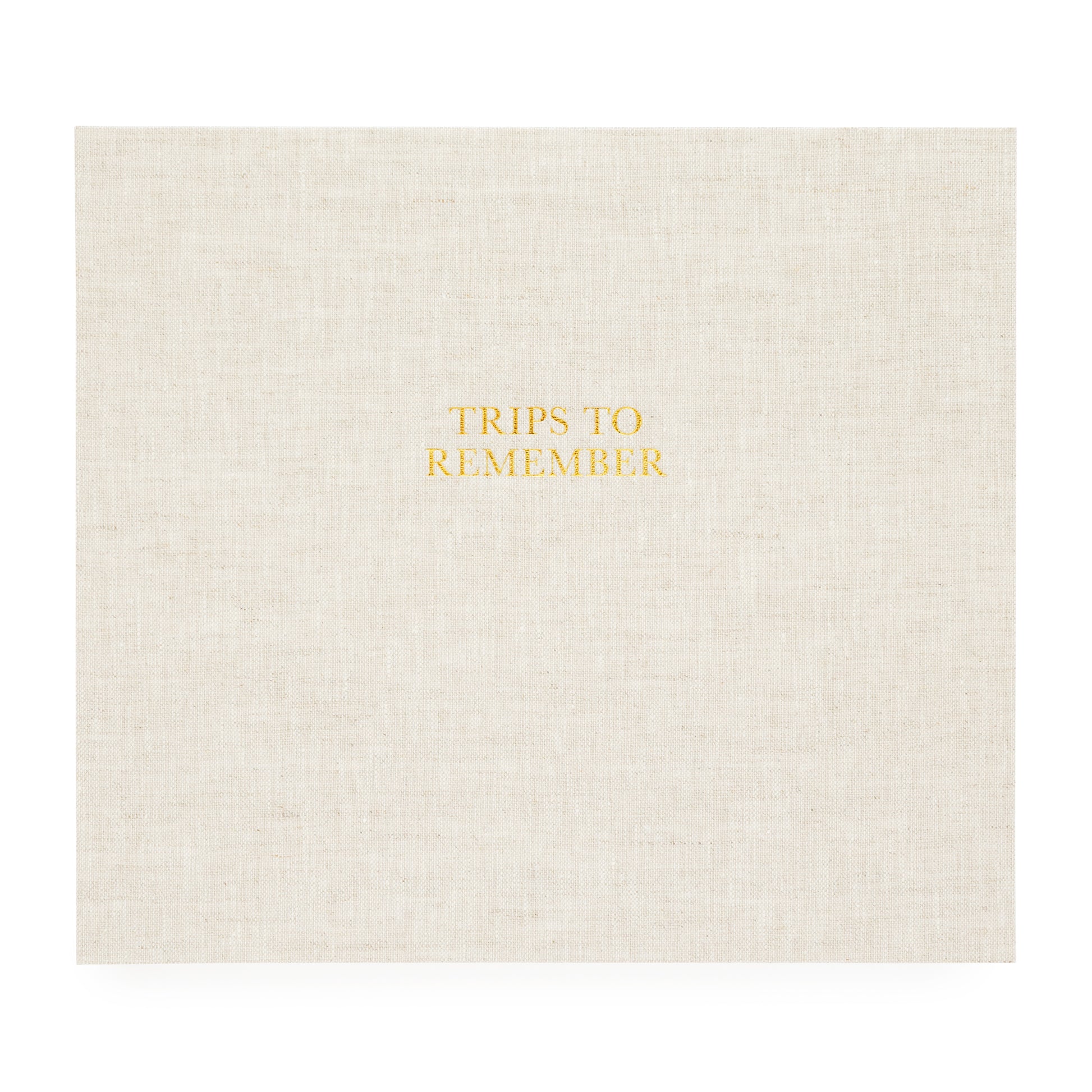 Flax linen trips to remember book with gold foil