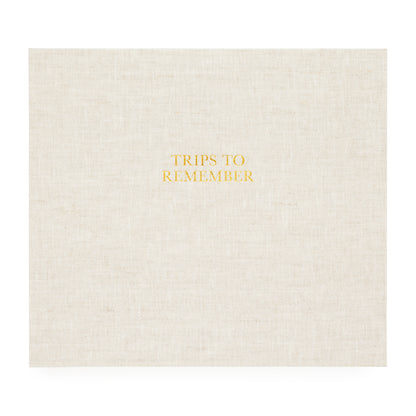 Flax linen trips to remember book with gold foil