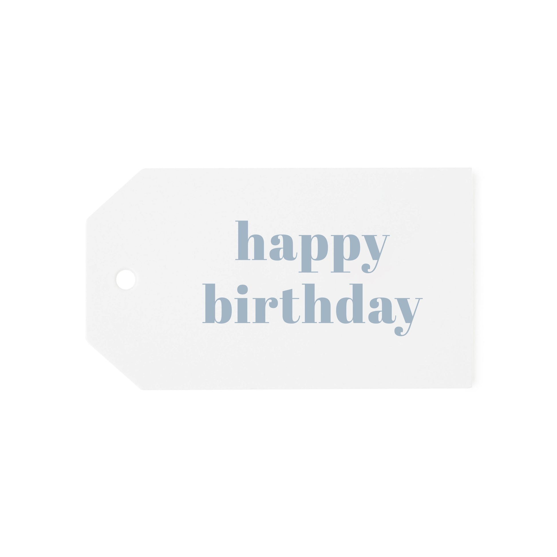 happy birthday gift tag with blue ink