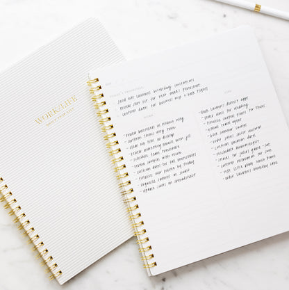 Black Work/Life Spiral Notebook
