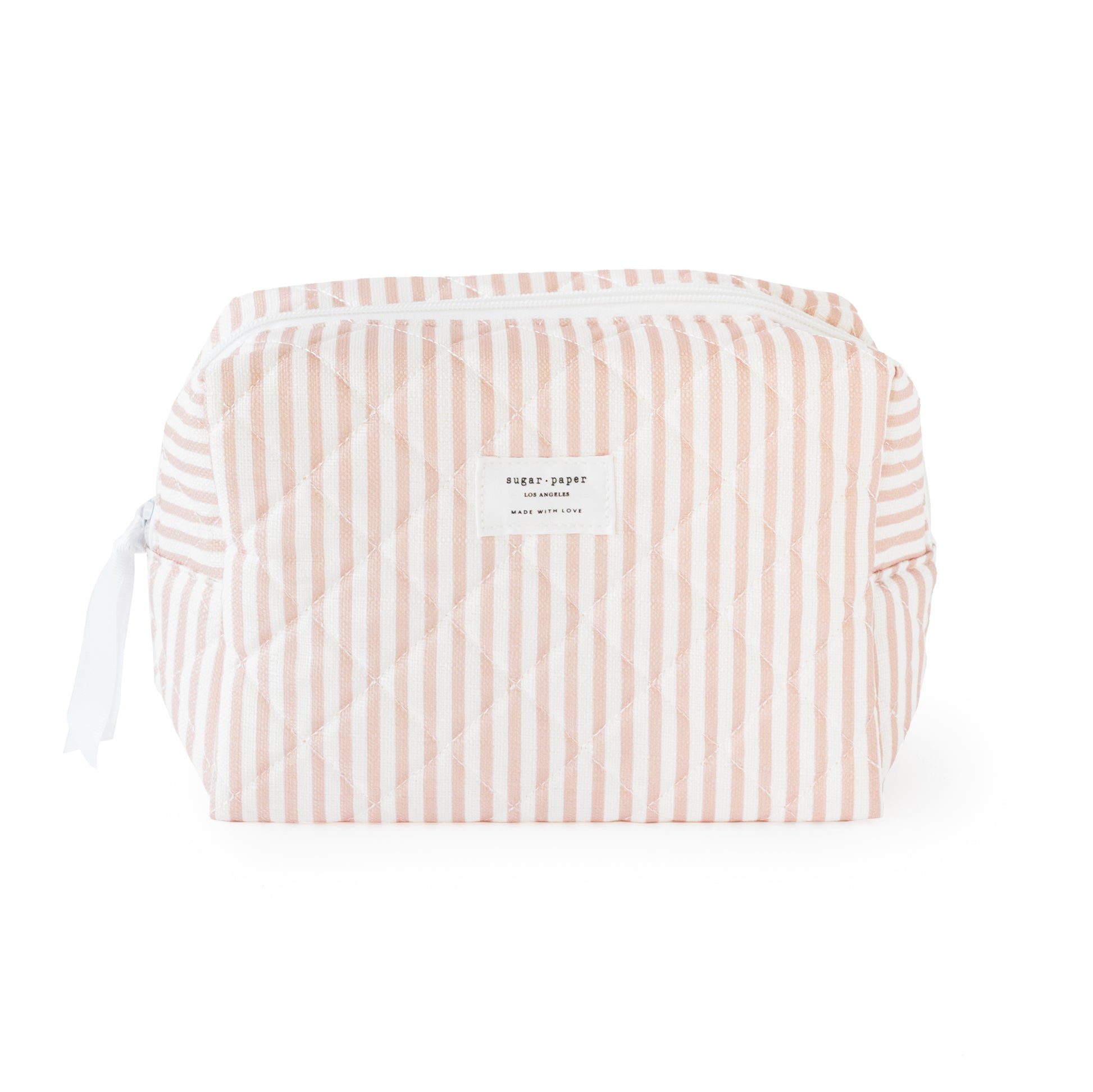 Rose Stripe Large Cosmetic Pouch