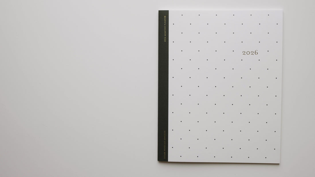 Interior of 2026 monthly black dot planner