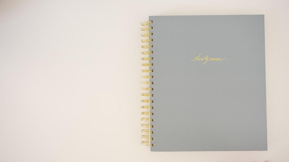 Load video: Person flipping through 2027 Blue Large Weekly Planner interior