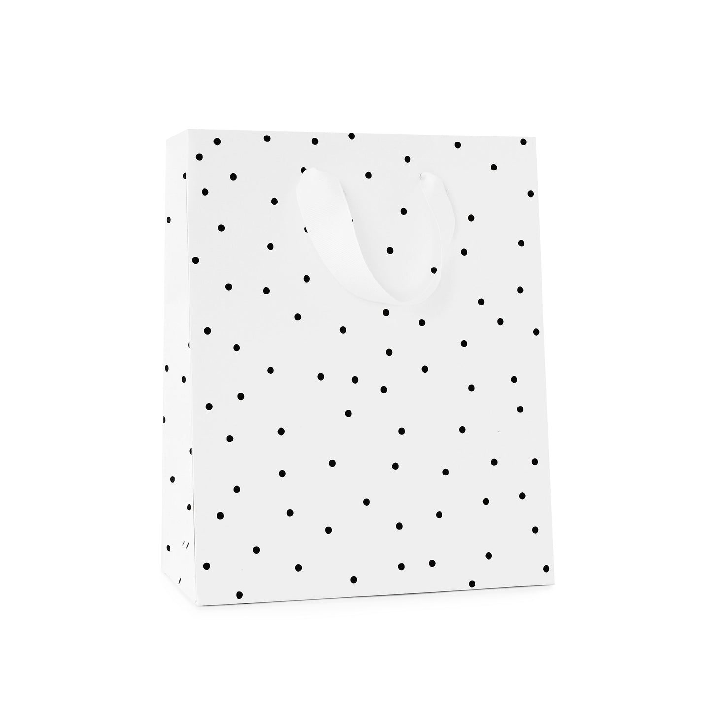 Black and White Dot Gift Bag with white handles
