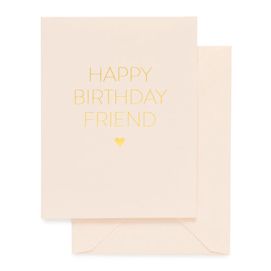 Pale pink and gold birthday card