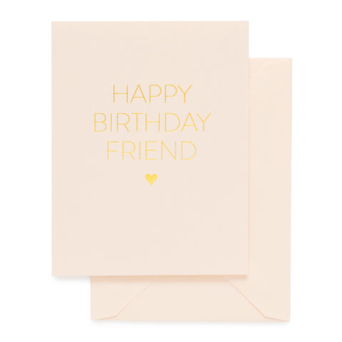 Pale pink and gold birthday card