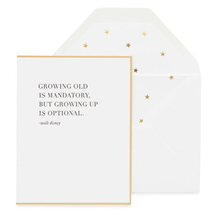 Black, white and gold birthday card with start liner