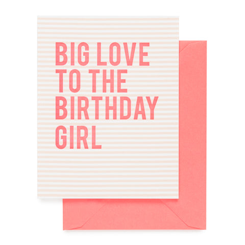 Neon and pale pink birthday card