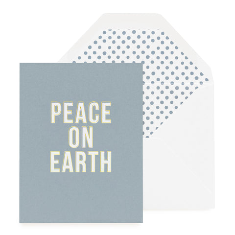 Blue Peace on Earth Card with Dot liner