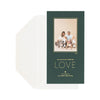 Holiday green photo card with May your new year be filled with love