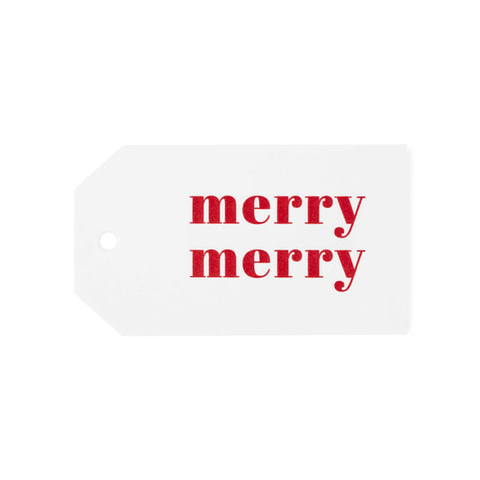 red merry merry gift tag