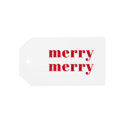 red merry merry gift tag