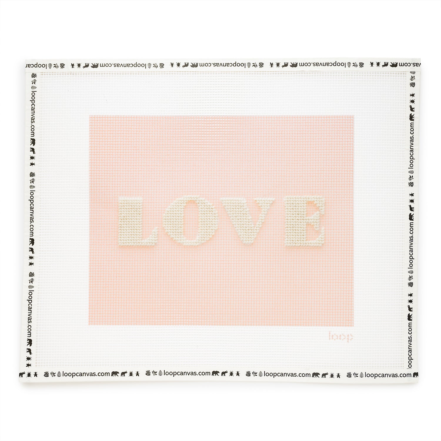 pink and cream love needlepoint kit}