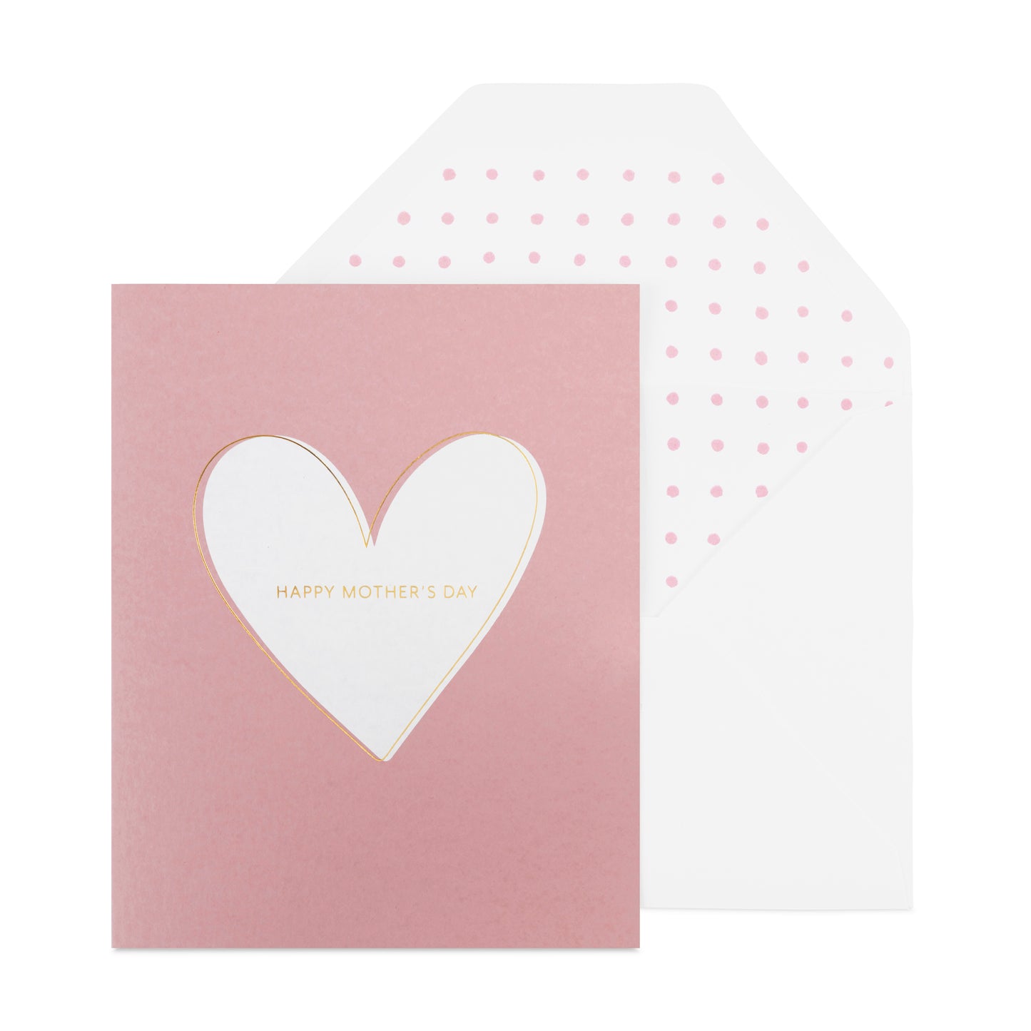 Dusty Rose Happy Mother's Day card with white heart