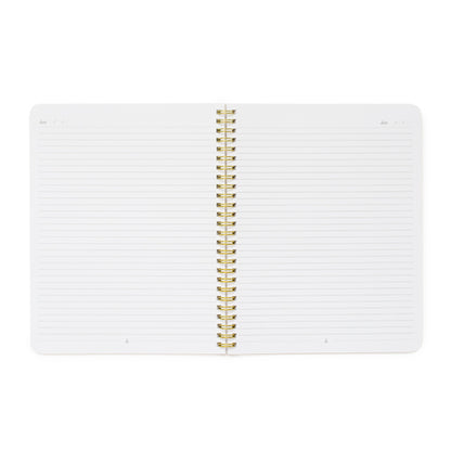 White lined notebook pages