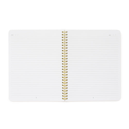 White lined notebook pages