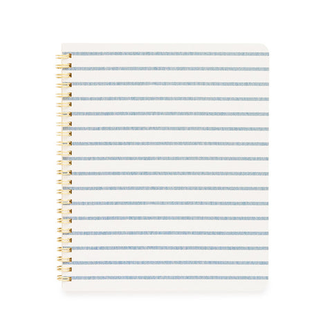 Spiral Notebook, Blue Breton Stripe